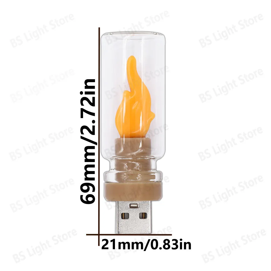 LED 5V 불꽃 전구, USB 촛불 전구, 깜박이는 불꽃 장식 노란색, 가정용 조명, 야간 조명, 축제 램프, 기도