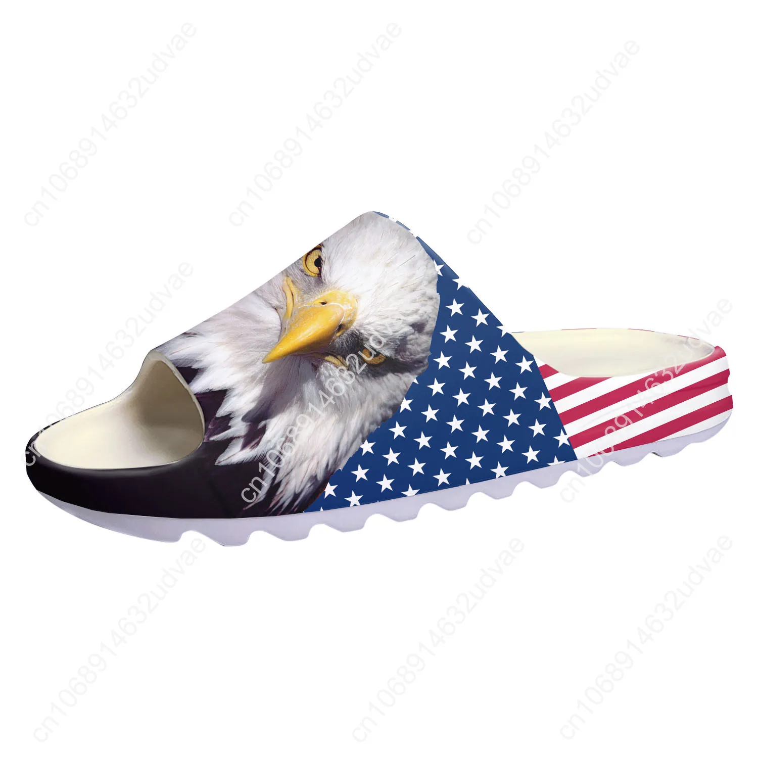 USA Flag America Red Blue White Art Soft Sole Sllipers Home Clogs Customized Water Shoes Men Women Teenager Step On Shit Sandals