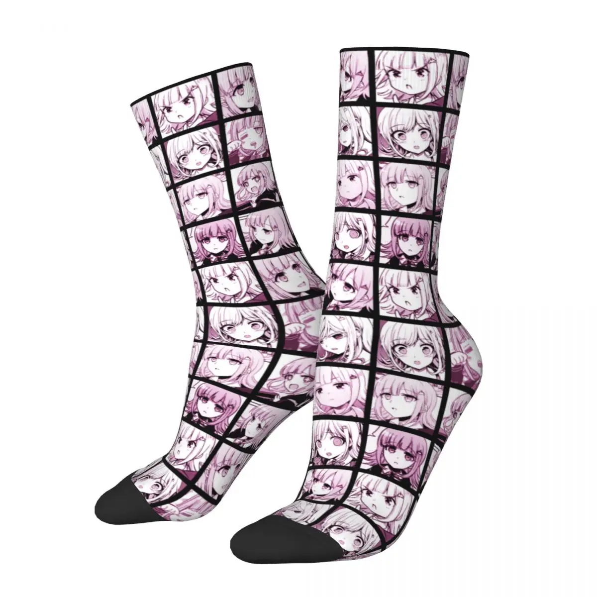 

Casual Chiaki Manga Collection Basketball Socks Danganronpa Manga Anime Polyester Middle Tube Socks for Unisex