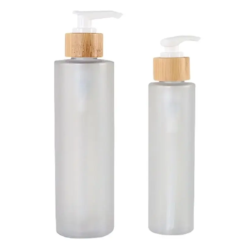 

15Pcs Refillable Bottle Empty Plastic Frsot Wood Ring 100ml 120ml 150ml 200ml 250ml 300ml Cosmetic Container Lotion Pump Bottles