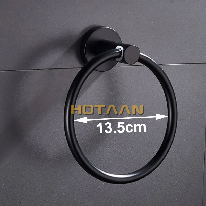 Stainless Steel Bathroom Towel Holder Wall-Mounted Round Towel Rings Towel Rack YT-10991-H