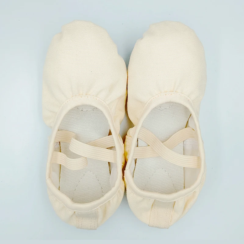 Girls Ballet Shoes Canvas Flat Ballet Dancing Slippers Dance Shoes For Adult Women Kids Children Classic Split-Sole Soft Leather 2
