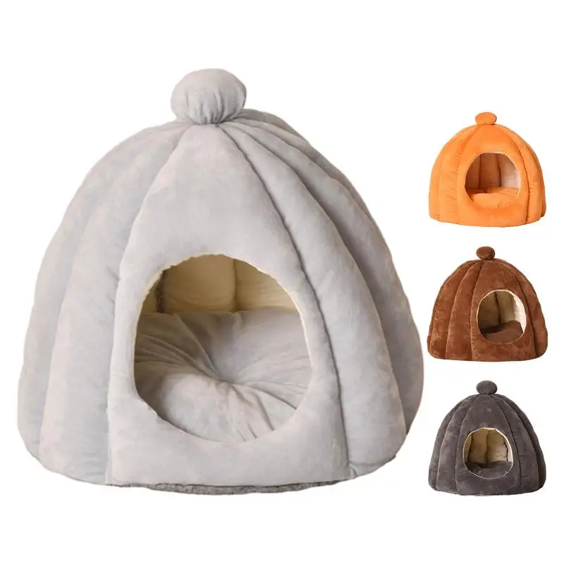 

Cat Tent Bed Cat Bed Igloo Cave Pet Bed For Cats Dogs Cat Nesting Bed Anti Slip Dog Dome Bed Washable Cat Cushion Pet supplies
