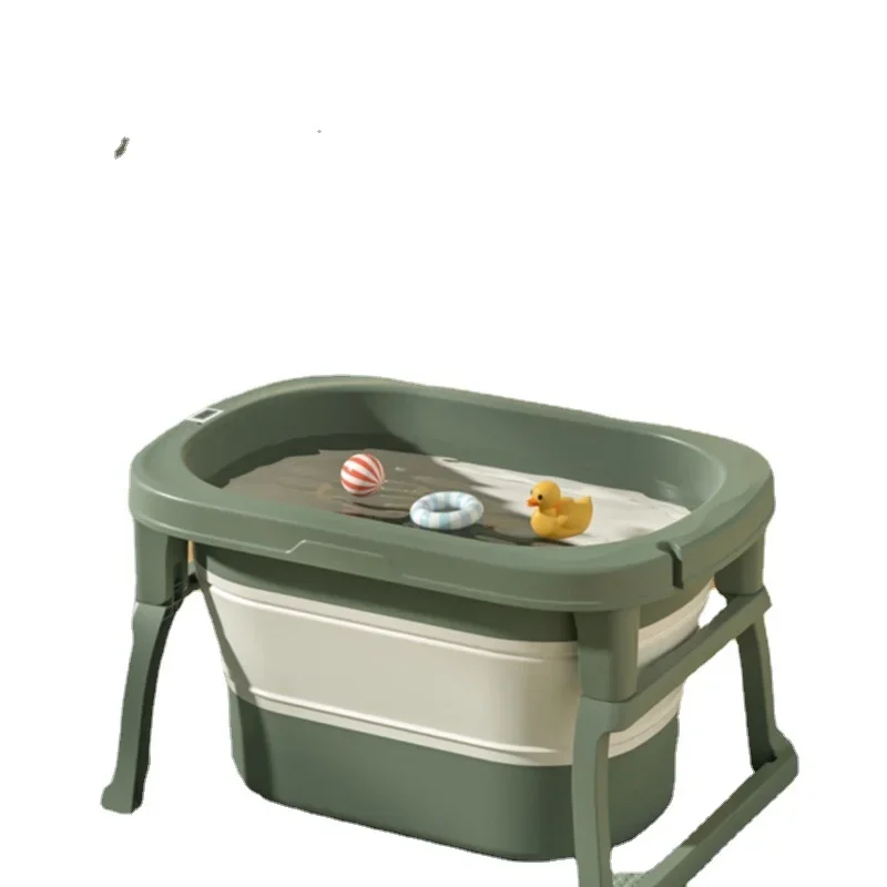 

0-15 Years Old Baby Bathtub Home Convenient Folding Basin Safety Material Bath Basin Stable Load-bearing Bath Bucket