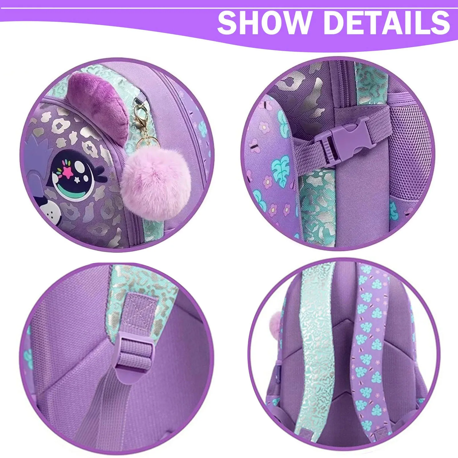 Rolling Backpack for Girls Kids Students