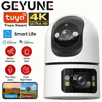 Tuya 4K 8MP Indoor Smart WiFi Camera Dual Lens Camera Color Night Vision Two Way Audio Security CCTV Surveillance Baby Monitor 1