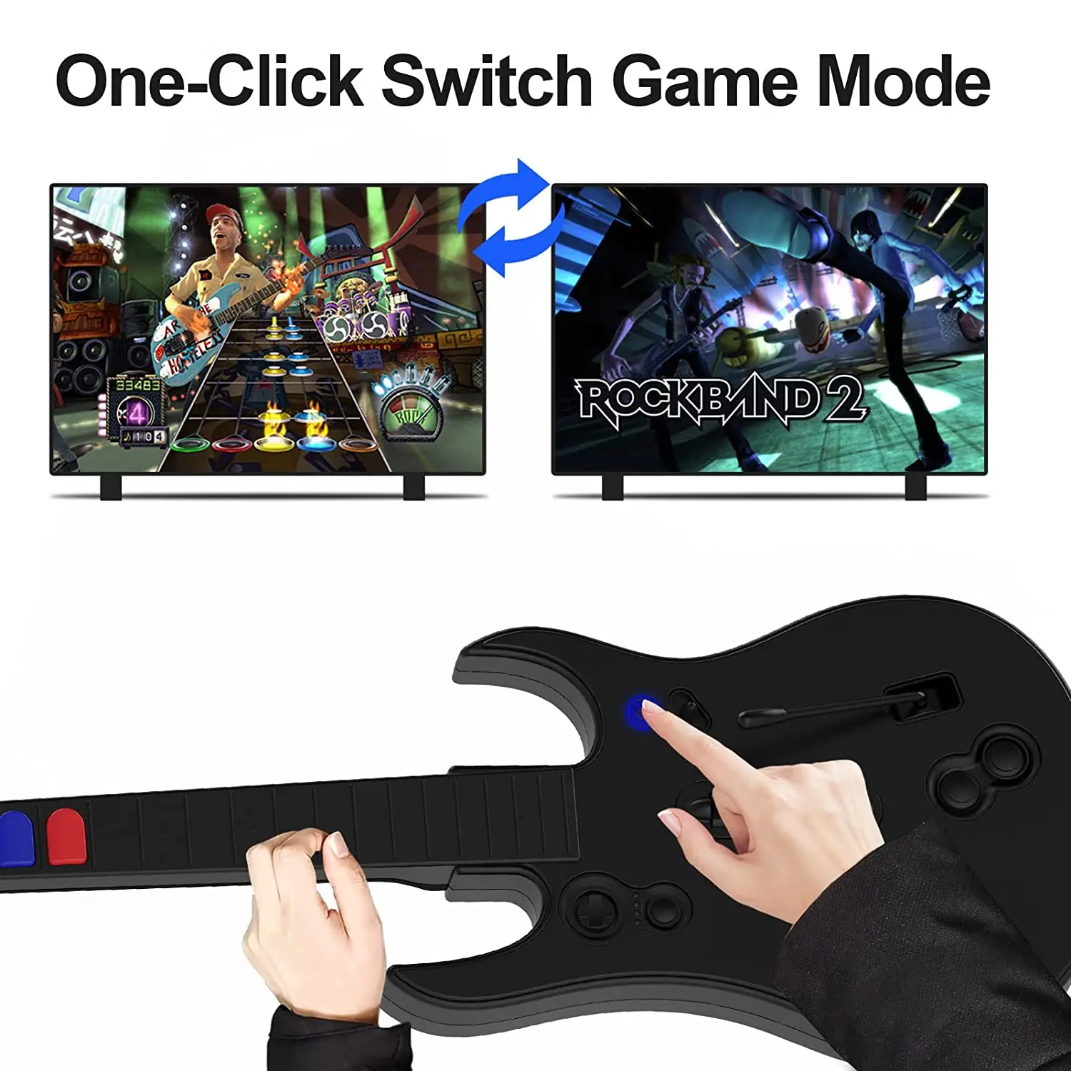 Doyo 2.4g Controlador de Herói Guitarra sem Fio para pc Ps3 Compatível com Clone Hero Rock Band Jogos Joystick Remoto Console - Image 3