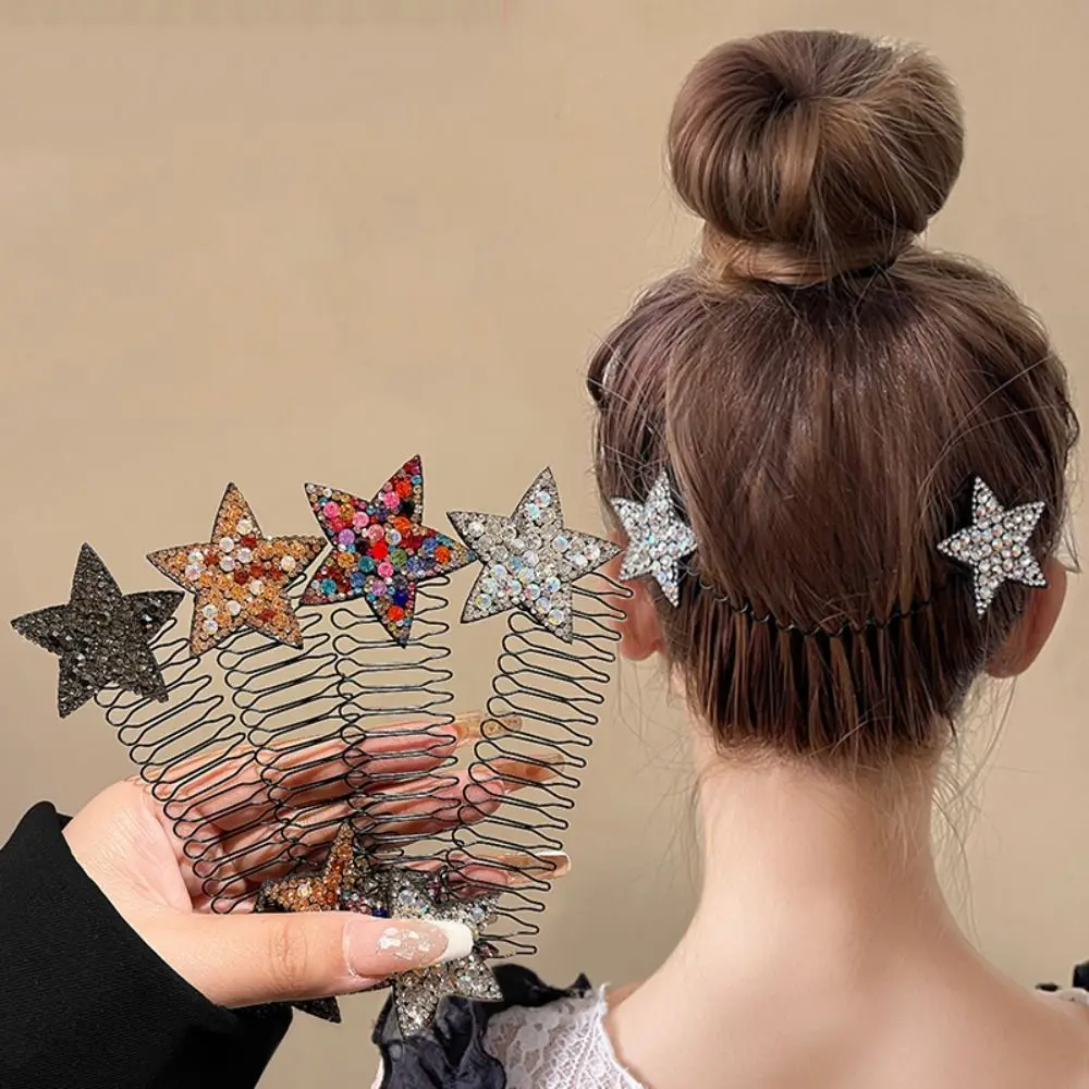 

Rhinestone U Shape Hair Styling Comb Fashion Bow Star Fixed Combs Headwear Butterfly Invisible Extra Hair Holder Girls