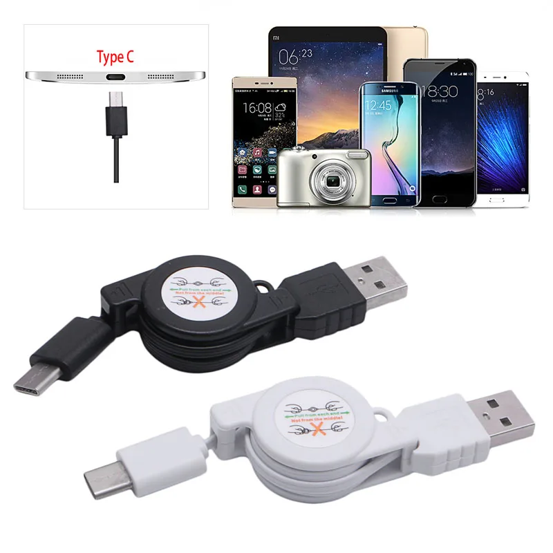 

R91A Type C Retractable Data & Sync USB 3.1 Charging Cable For Cellphone PC