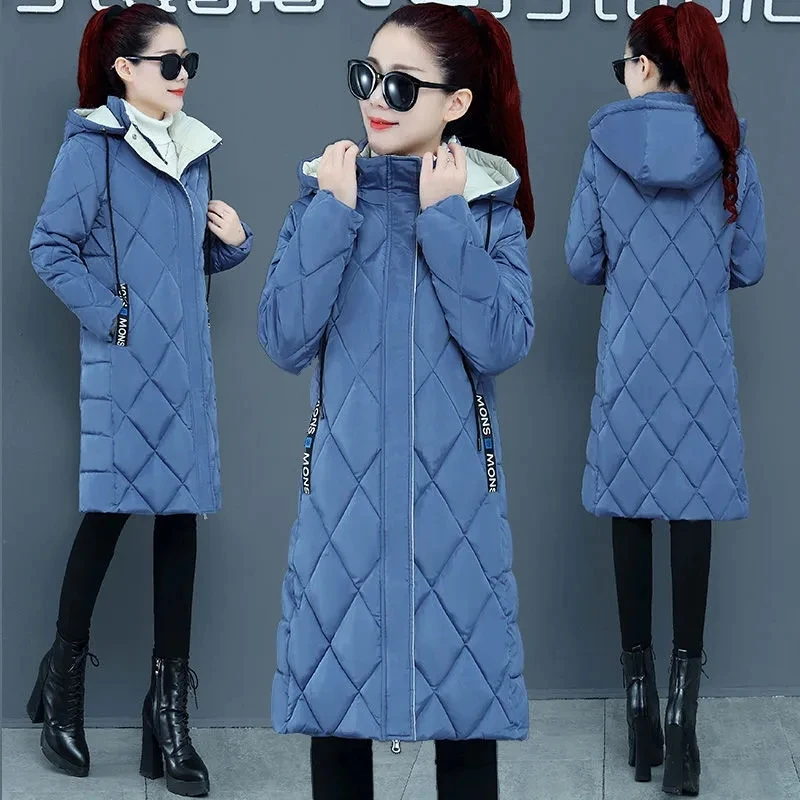 

2023 New Women Winter Snow Jacket Long Warm Parkas Female Thicken Coat Cotton Padded Parka Jackets Detachable Hooded Outwear