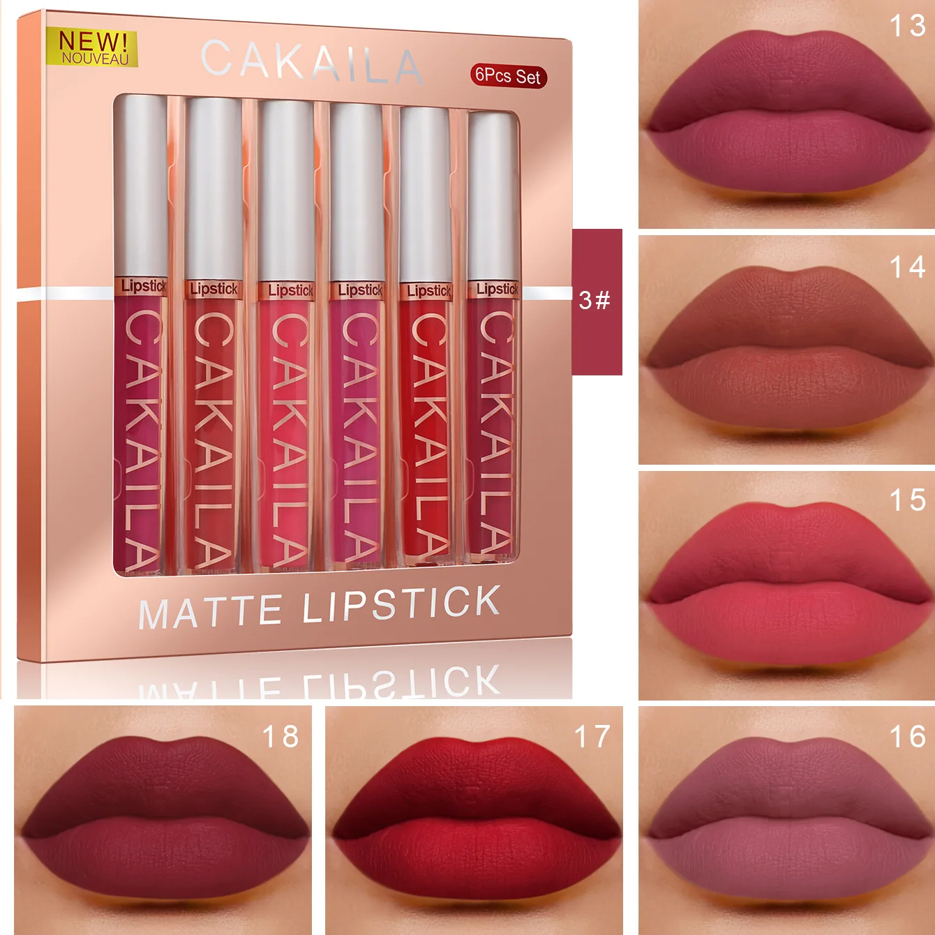 thumbnail image 1 of 10/6 PCS Lipstick Set Matte Nude Liquid Lip Stain Makeup for women Non stick Cup Lip Gloss Waterproof Long lasting Cosmetics, 1 of 5
