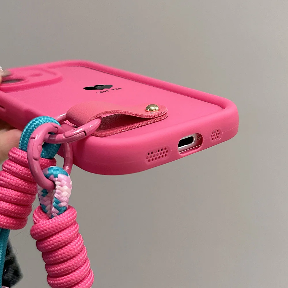 Phone Case With Wrist Chain And Heart Design For Redmi Series_voghion.com