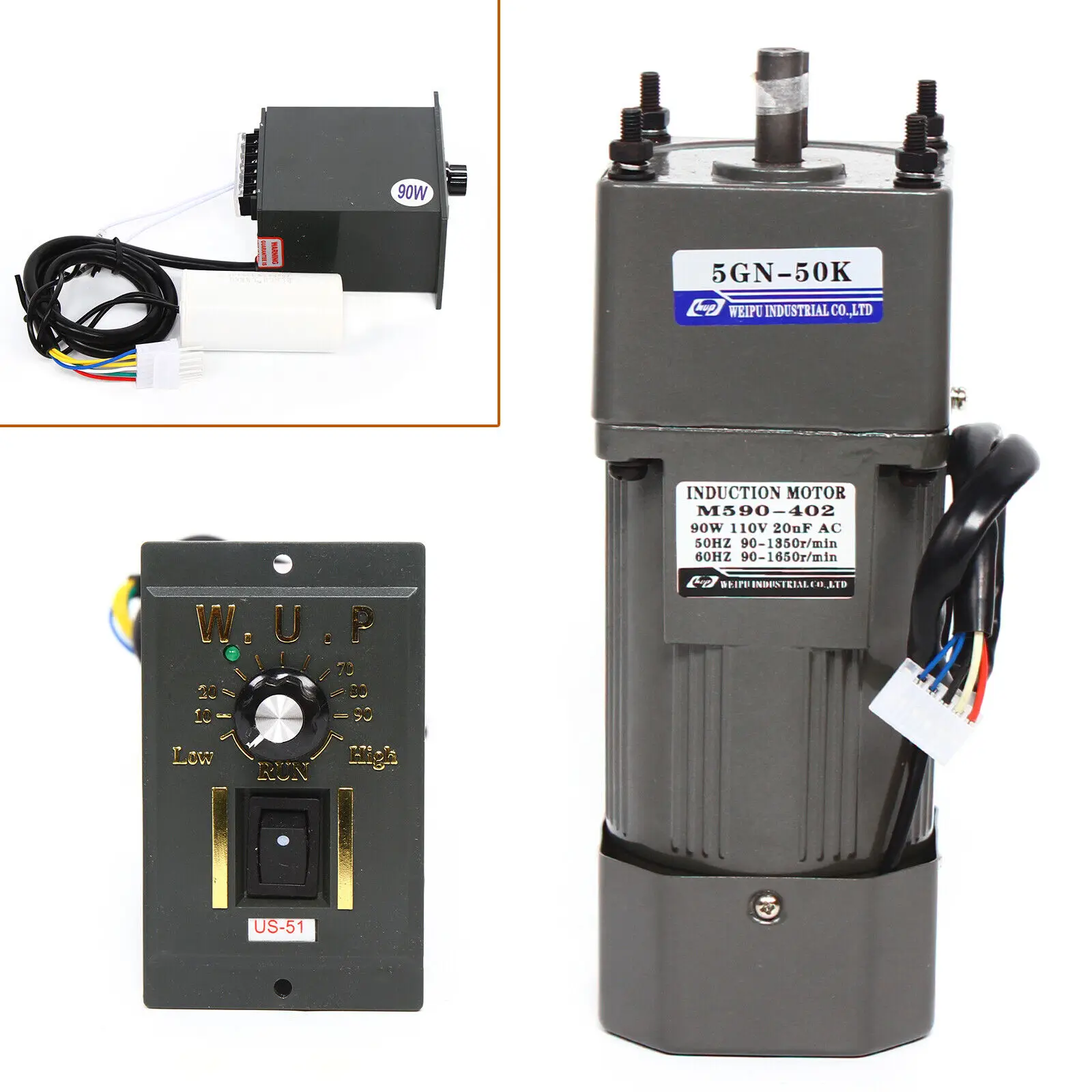 90 W 220 V AC 50 K Getriebemotor-Reduzierstück, elektrischer Drehzahlregler 0–27 U/min – Detail 3
