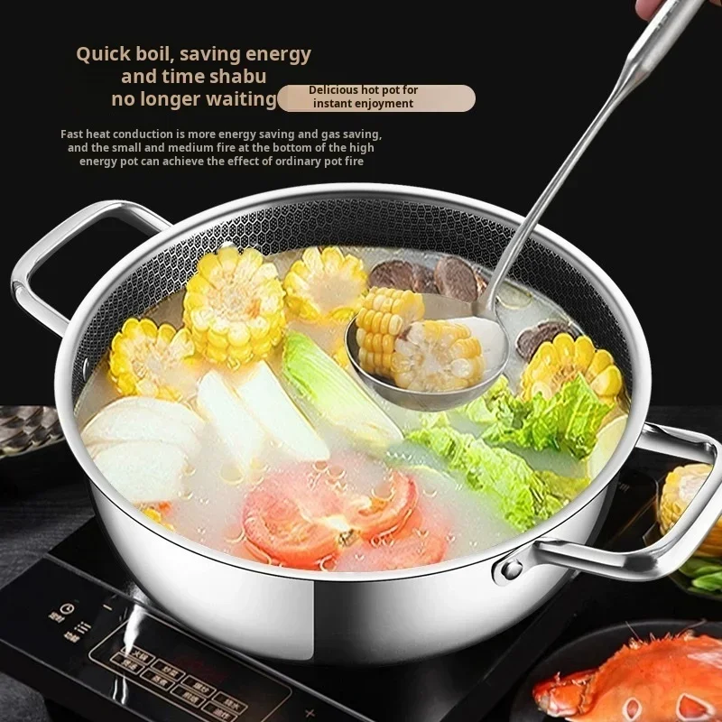 High Quality 410 Stainless Steel Frying Pan Food Grade Honeycomb Nonstick Wok With Double Ears Home induction cooker frying pan