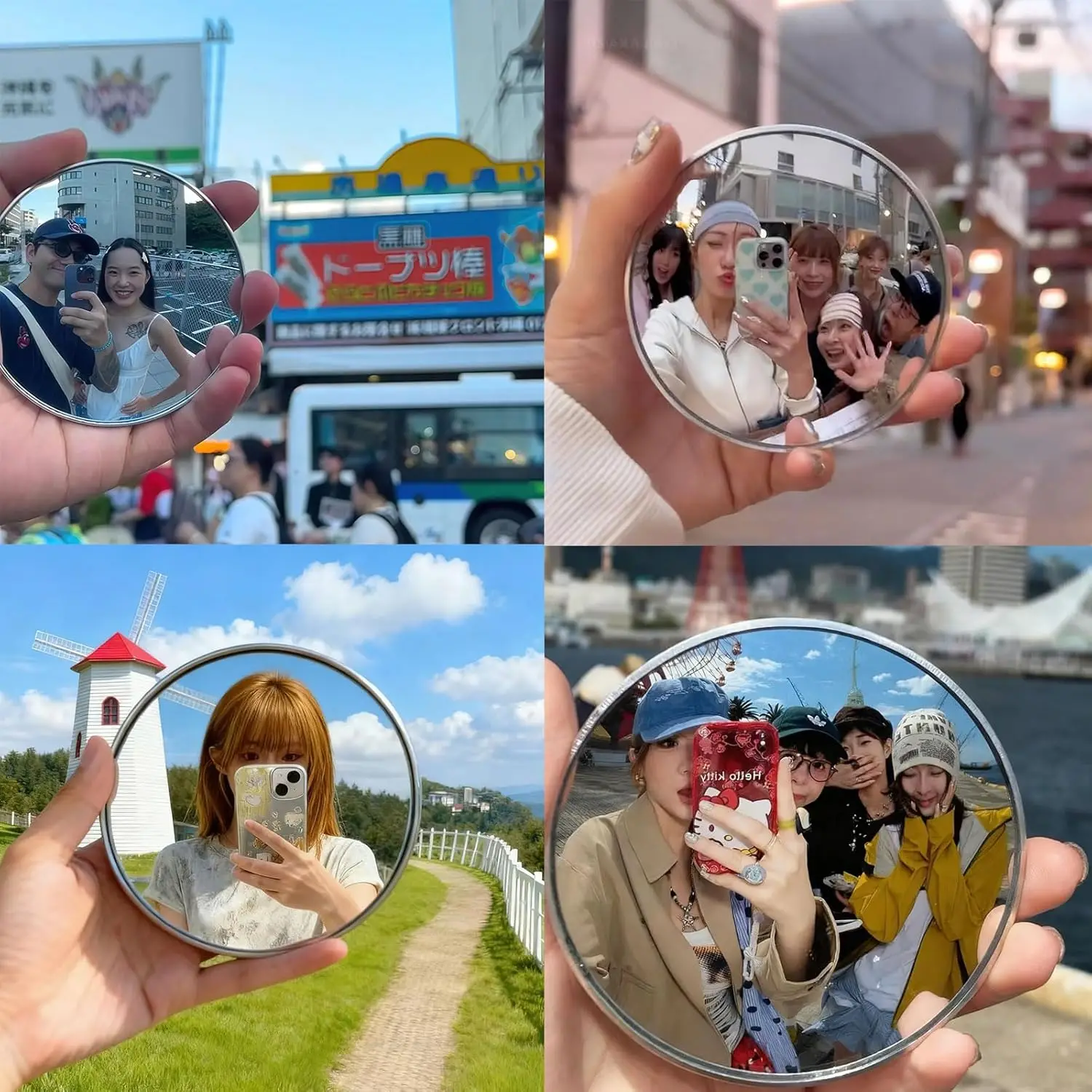 Portable Round Selfie Mirror for Photography and Travel