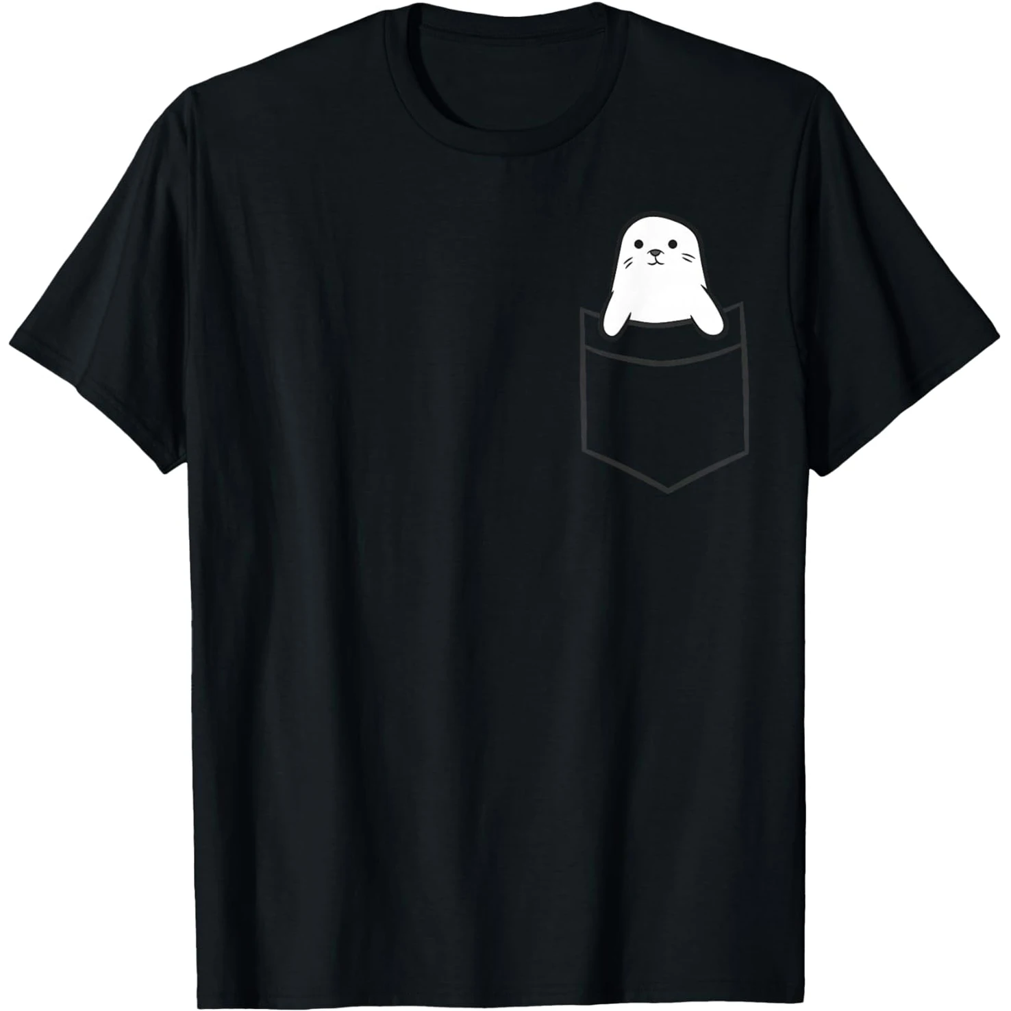Lustiges Robben-Motiv in der Tasche, süße Baby-Robben T-Shirts für Männer und Frauen, Baumwolle, Humor-Streetwear, Kurzarm-Shirt, Unisex, lockere Kleidung