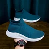 Slip-On Mens Shoes Stretch Fabric New Light Comfortable Walking Casual Shoes for Men Breathable Unisex Men Women Loafers Black 4