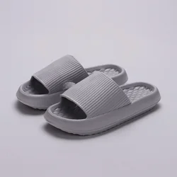 Women's Comfortable Lightweight Platform Sandals - Soft Sole Non-Slip Cloud Slides - 44-45 (GRAY)