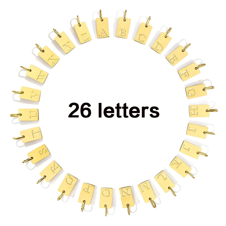 Anfängliche Alphabet Charm Anhänger für Edelstahl Charms Schmuck Kreation DIY Schriftzug Accessoires Damenmode Schlüssel Anhänger – Detail 12