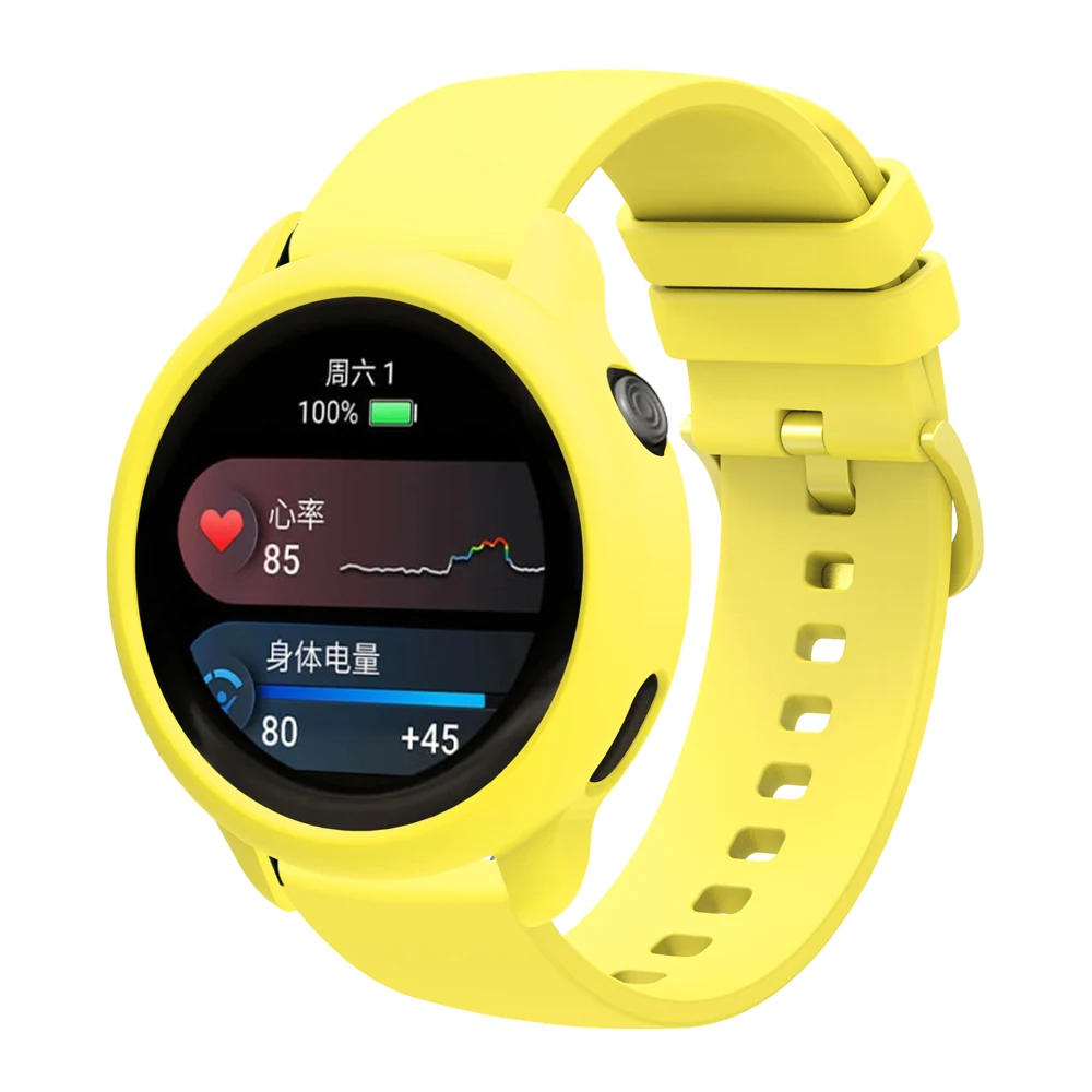 Silicone Case and Strap Set - Soft Protective Skin Cover and Wristband Replacement
