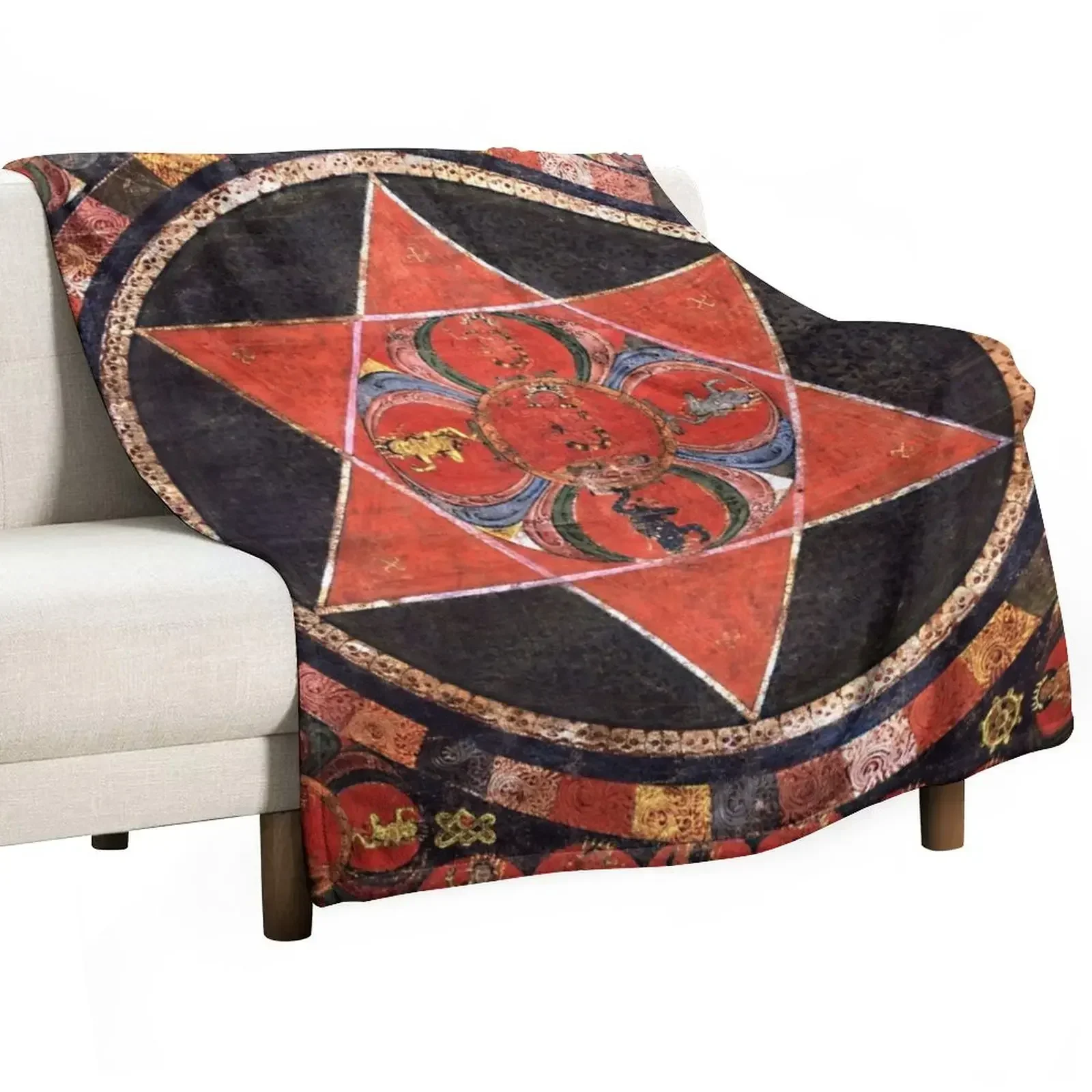 

Mandala 89 Vajravarahi Five Deity Mandala Throw Blanket Moving Hairys Decorative Sofas Blankets