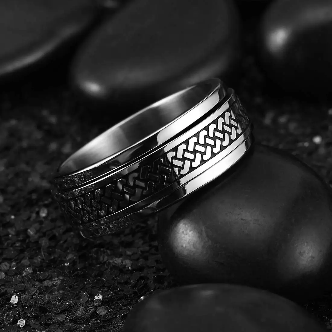Fashion Men Stainless Steel Anxiety Fidget Spinner Rings Viking Infinity Intertwined Celtic Knot Rings For Men Wedding Jewelry wedding rings jewelry rings ring jewelry signet ring fidget rings