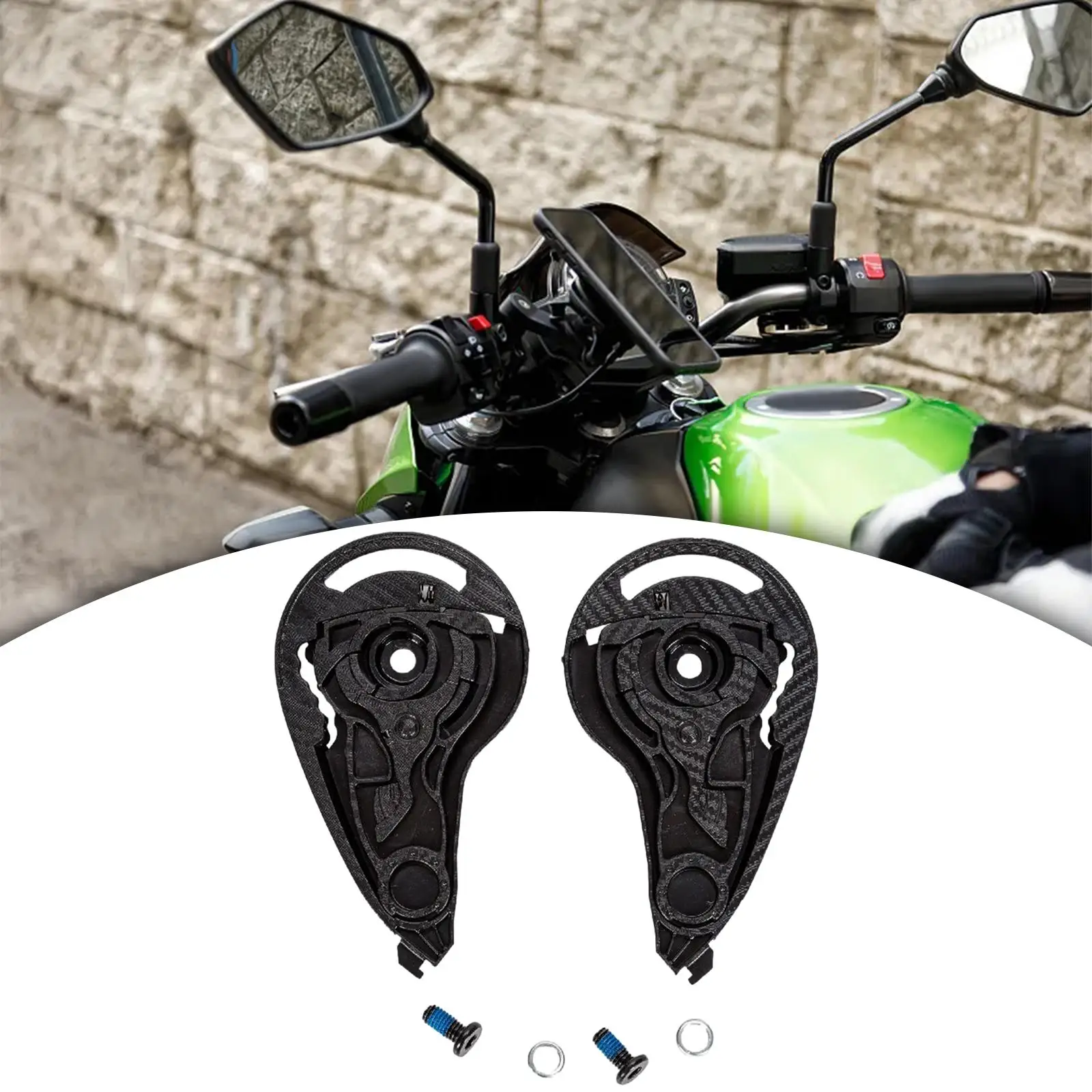 2x Motorcycle Helmet Guard Bases Durable Helmet Shield Base for Axxis Gecko Sv Direct Replacement Easy Install Spare Parts