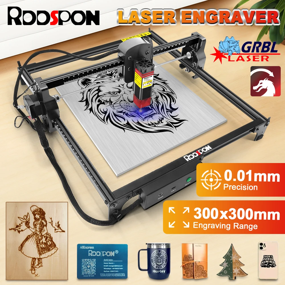 CNC Laser Engraver 2.5W/7W/12W/22W Laser Engraver Wood Painted Acrylic Glass Leather DIY Laser Cuter Engraving Machines 110/220V