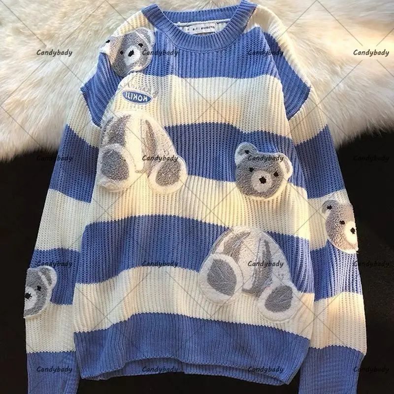 

Autumn And Winter American Retro Soft Waxy Animal Flocking Sweater Y2K Street Lazy Wind Gentle Casual Loose Sweater Cute Tops