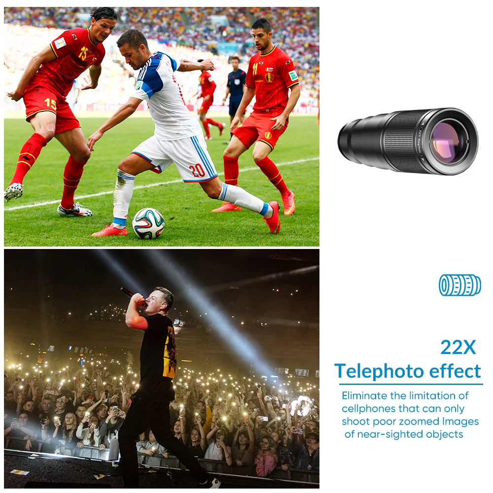 APEXEL Mobile Phone Telescope 22X Telephoto Lens With Tripod,Professional Monocular telescope for iPhone 16/15 all Smartphone 2