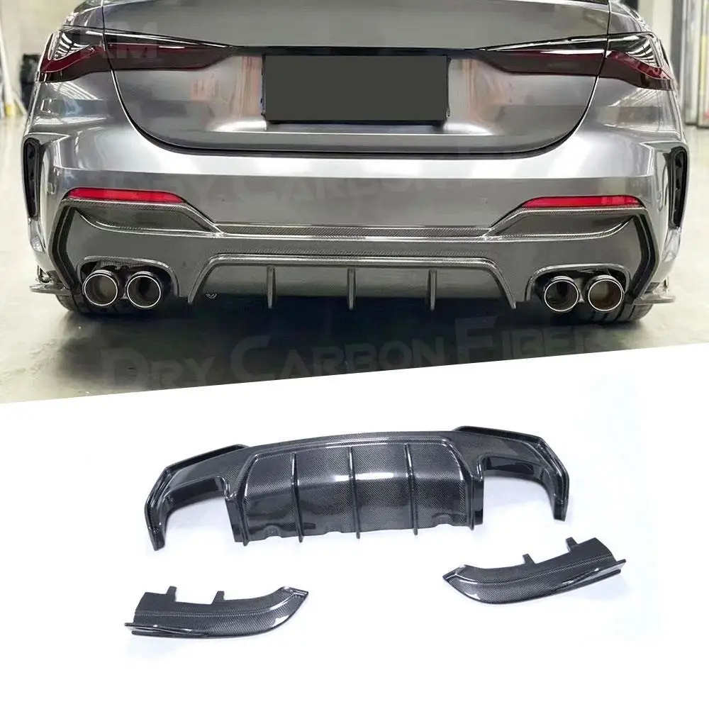 

4 Series Carbon Fiber Car Rear Bumper Lip Diffuser Splitter Flaps For BMW G22 G23 Coupe 2020+ FRP Body Kits Styling