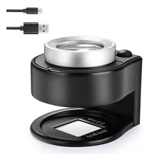 

HOT 30X Loupe Magnifier With 6 LED Lights, Rechargeable Portable Desktop Metal Jewelers Loupe, Magnifying Glass With Light