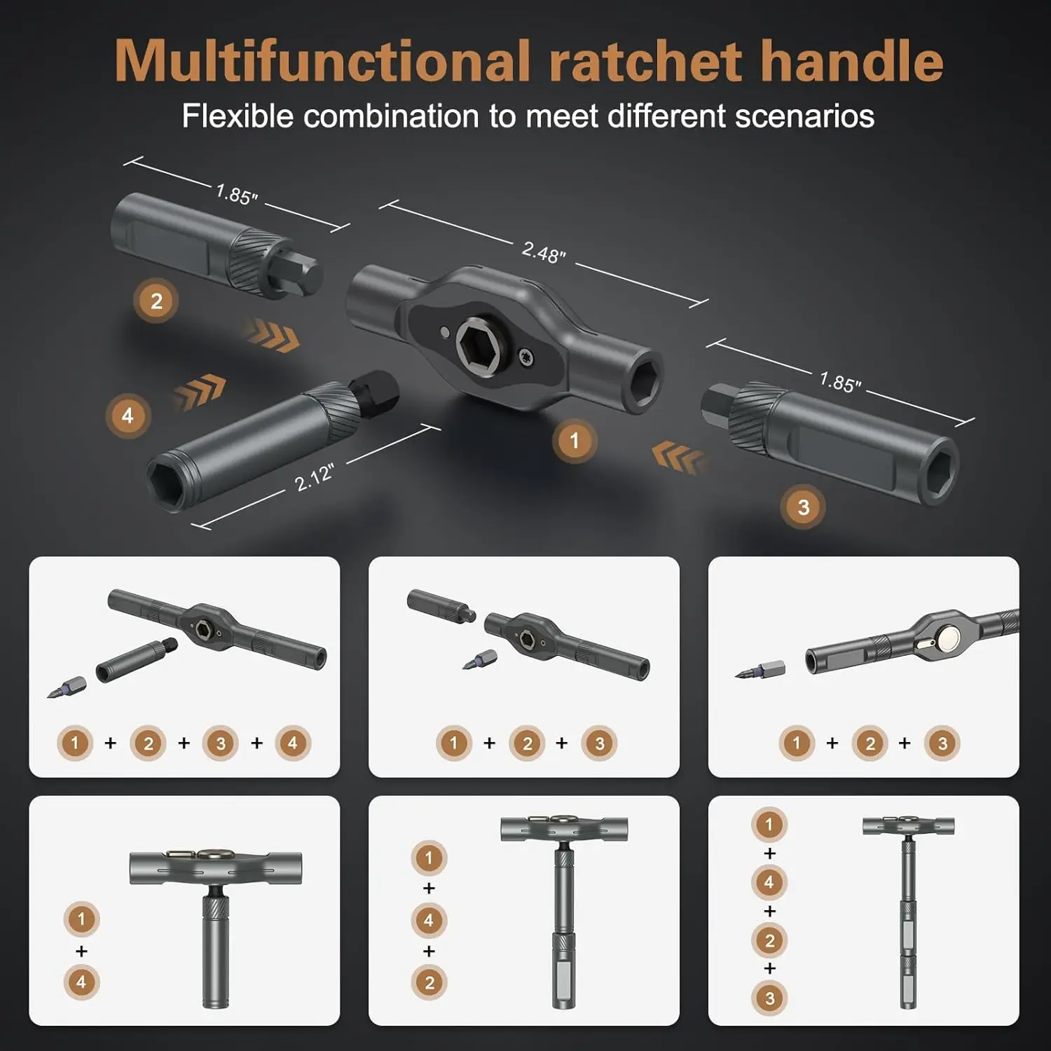24 In 1 Multi-purpose Ratchet Wrench Screwdriver Set Magnetic Bits Tools Set DIY Household Repair Tool Precision Hand Tools Work