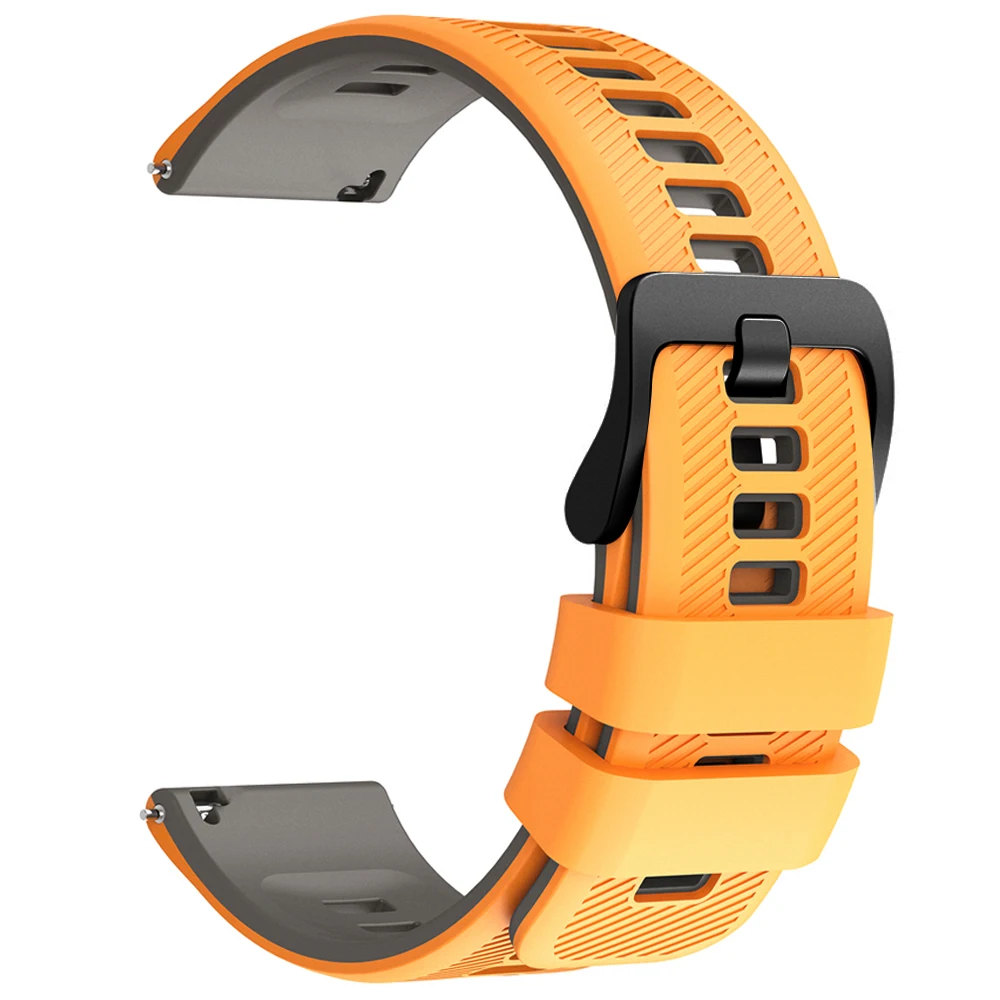 Two-Tone Silicone Watchband, 22mm Replacement Wrist Strap