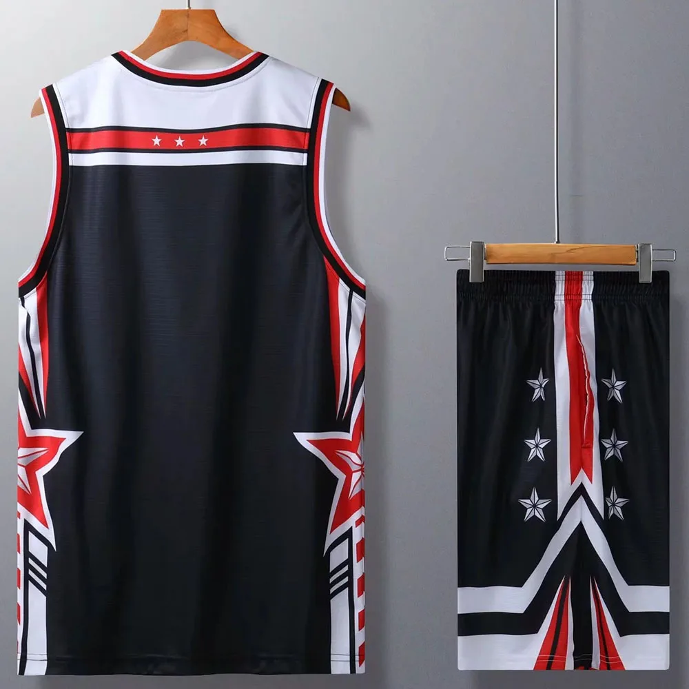 New Quick Dry Breathable Boys Basketball Jerseys Shirt Sports Shirts and Athletic Shorts Set for Youth Men Women Basketball