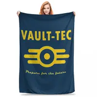 Fallout 4 Vault-Tec Logo Blankets Fleece Multi-function Sofa Throw Blankets For Couch Bedding Office Throws Bedspread Quilt 2
