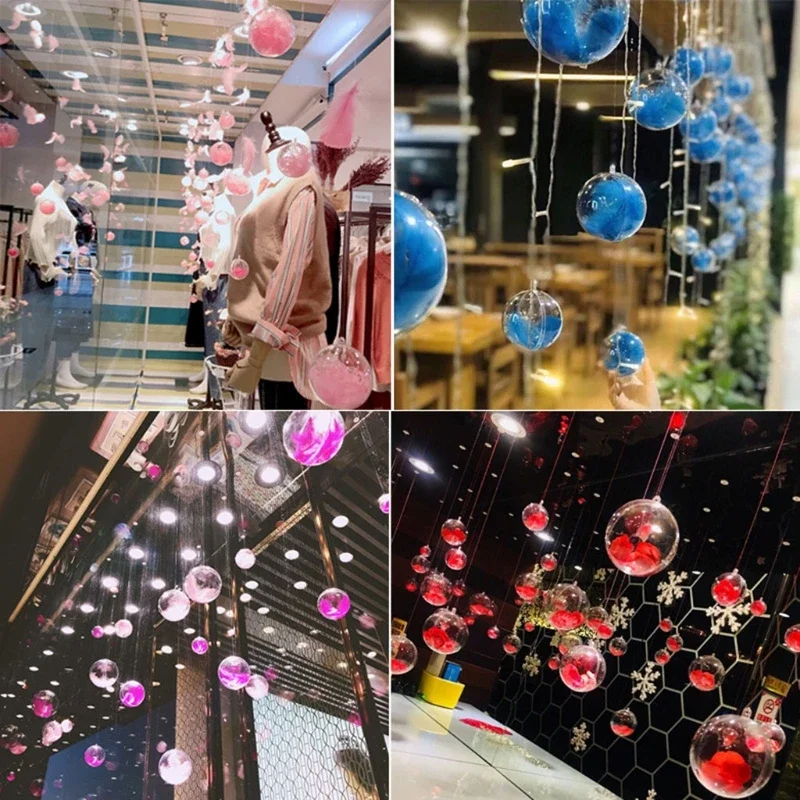 Boule De Noël Transparente à Remplir - 20 Cm - Creuse Pour Bonbons, Confettis Ou Décorations - Accroche Pour Sapin Réutilisable