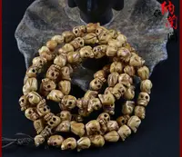Vintage 108 Bead Buddhism Tibetan Yak Bone Skull Meditation Prayer Mala Necklace 1