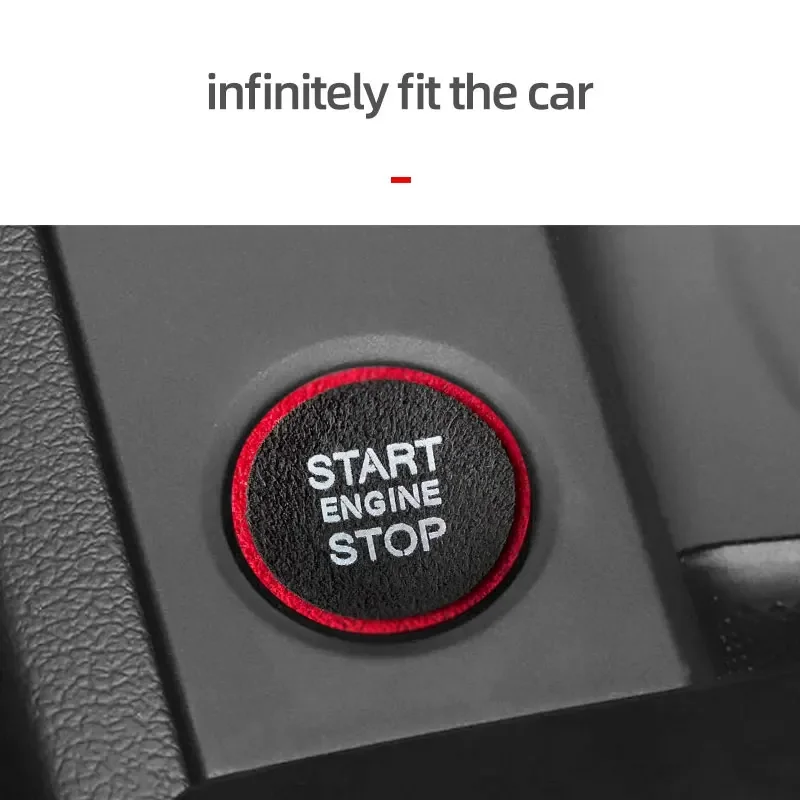 Car Interior Trim Alcantara Engine Start Stop Button Sticker for AUDI A4 A5 B9 B8 A6 A6L A7 C7 Q3 Q5 8R S3 RS3 8V