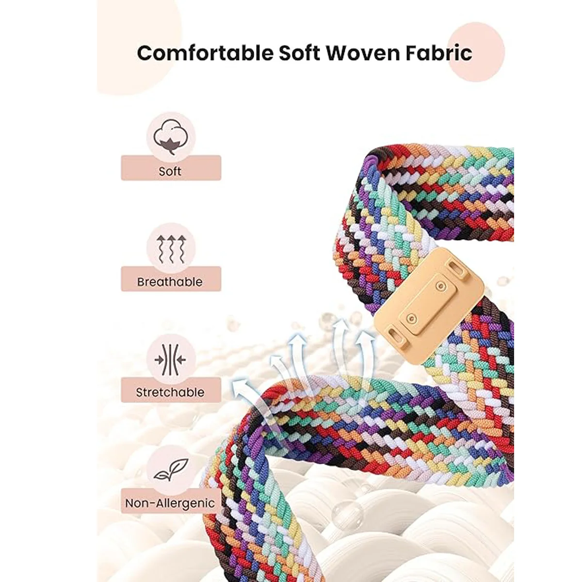 Sport Nylon Magnetic Braided Bracelet Band - 41mm Adjustable Strap