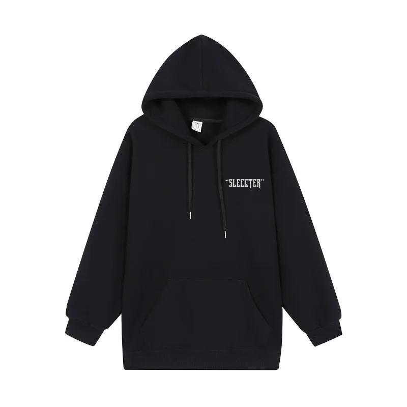 Spring Autumn Women's Pullover Hooded Drawstring Solid Pockets Letter Lantern Long Sleeve Sports Hoodies Vintage Fashion Tops