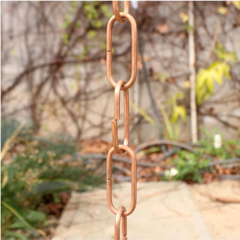 2.4m Copper Ring Rain Chain Copper Natural Color Black Color Available