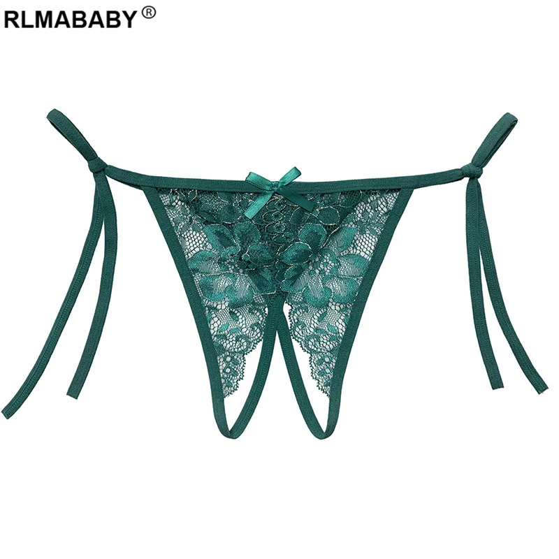 Sexy Women Temptation Bandage Underwear Thong Fashion Hot Lace Embroidery Floral Panties See Through Lingerie G-String Briefs · v2