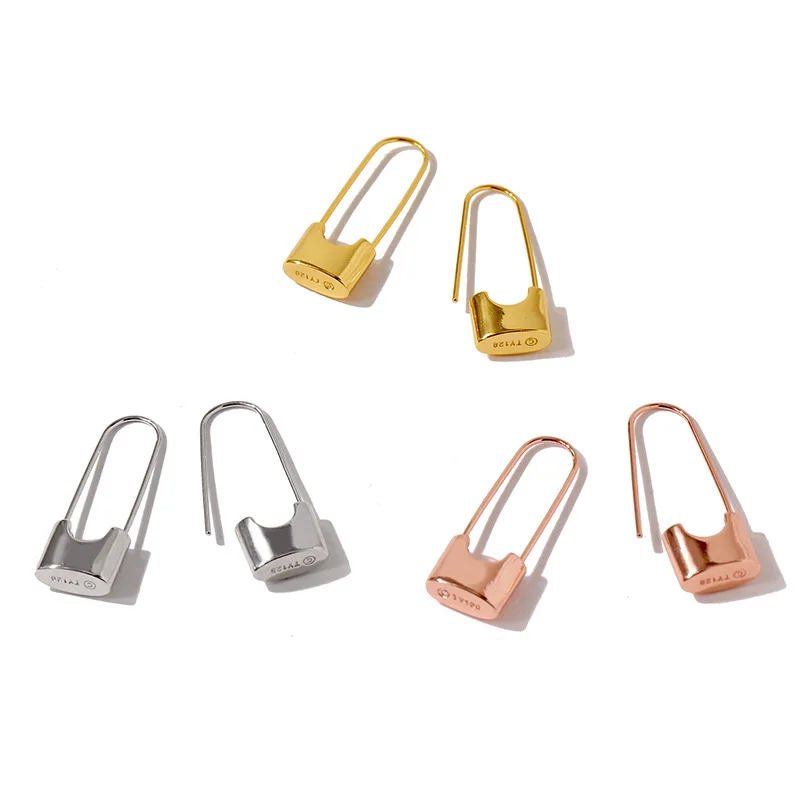 European and American Personalized Retro Pin Lock Earrings