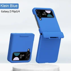 Solid Color Protective Fashion Hinge Case - Skin Feel, Shockproof, 4 - Piece Set - Samsung Z Flip5 (Klein Blue)