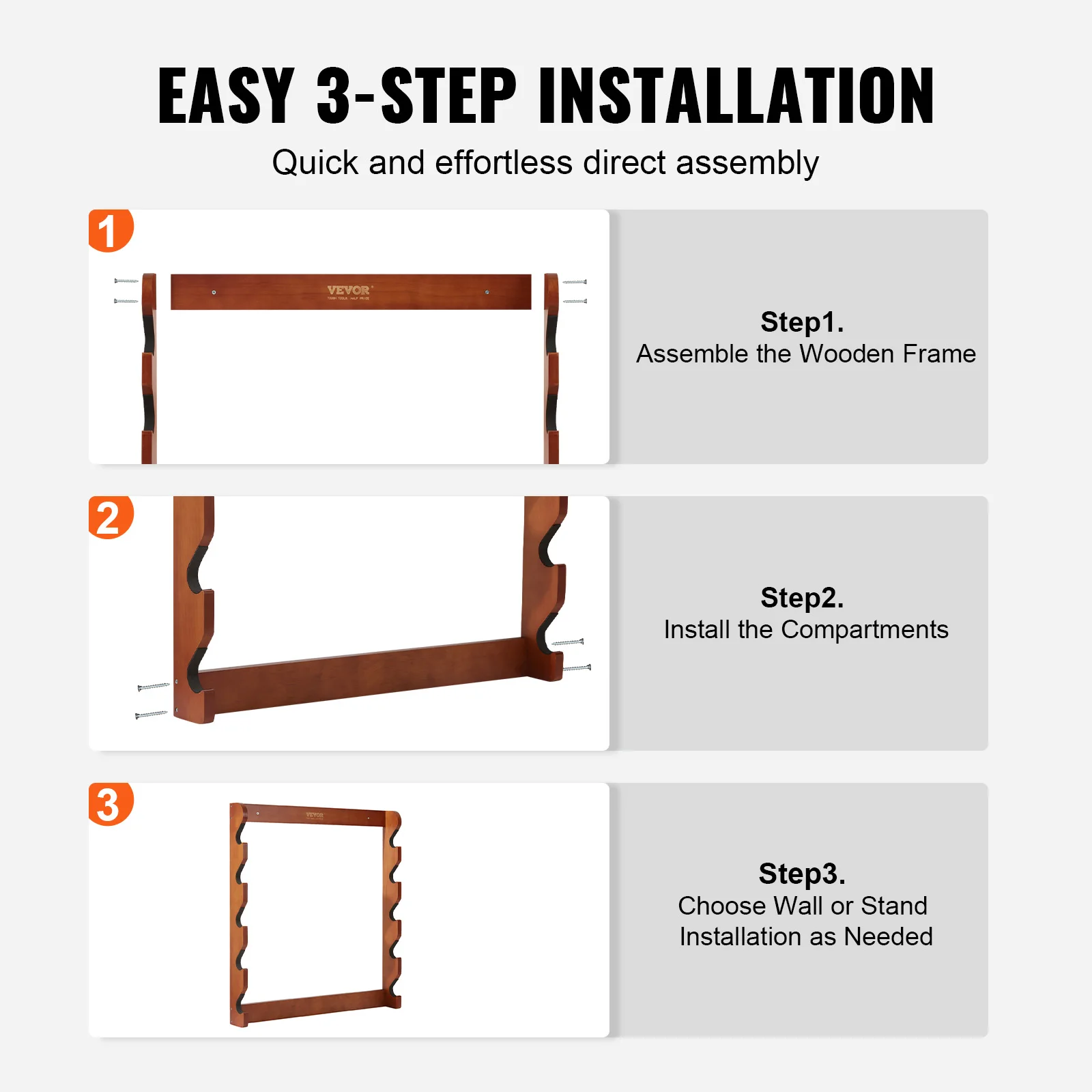 VEVOR Gun Rack Wood Gun Rack Wall Mount Gun Display Rack holds 4/5 Rifles Shotguns 132 lbs Heavy Duty Rifle Rack w/ Soft Padding