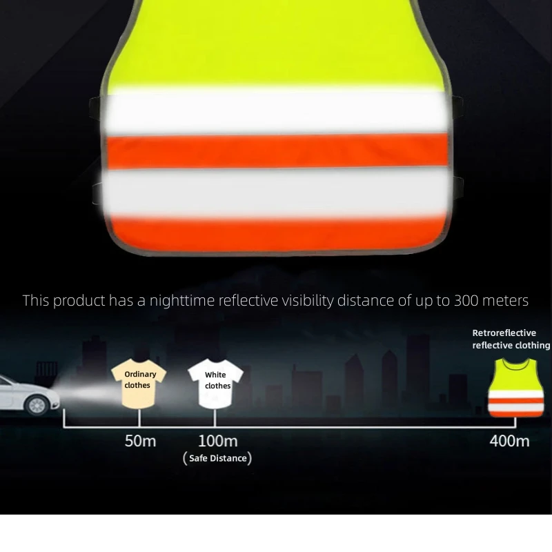 Fluorescent Green Reflective Vest for Kids Traffic Safety