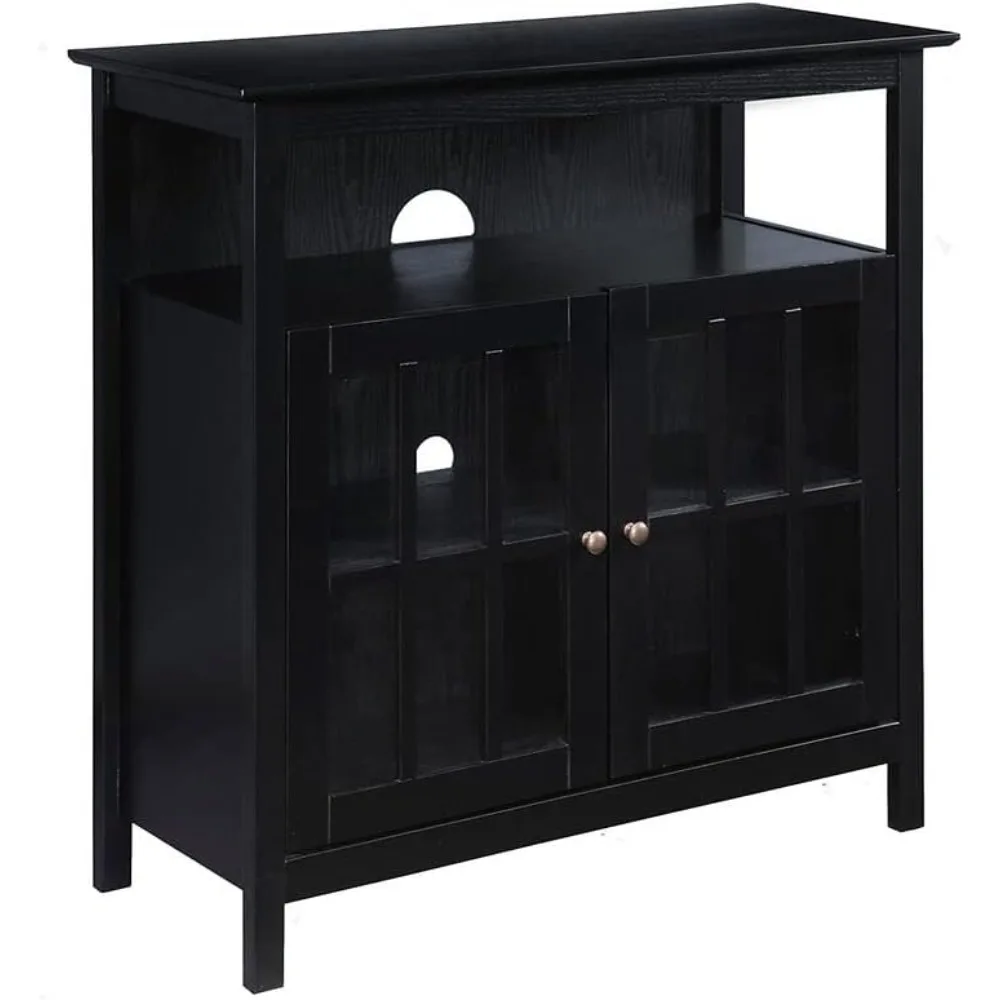 

Convenience Concepts Big Sur Highboy TV Stand with Storage Cabinets, Black