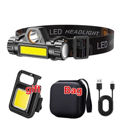 Rechargeable COB LED Headlamp with Strong Magnetic Base - Super Bright, Waterproof Head Torch (Popular Set)