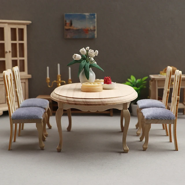 Maison De Poupée Miniature, 1 Ensemble, Chaise De Cuisine, Table À Manger,  Bureau, Mini Modèle, Décoration De Meubles, Jouets Cadeaux - Poupée Maison  Accessoires - AliExpress